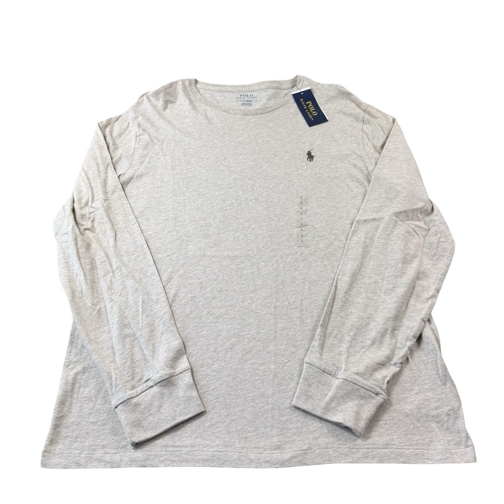 Polo Ralph Lauren Mens Long Sleeve Cotton T Shirt Dune Tan Brown Large NWT
